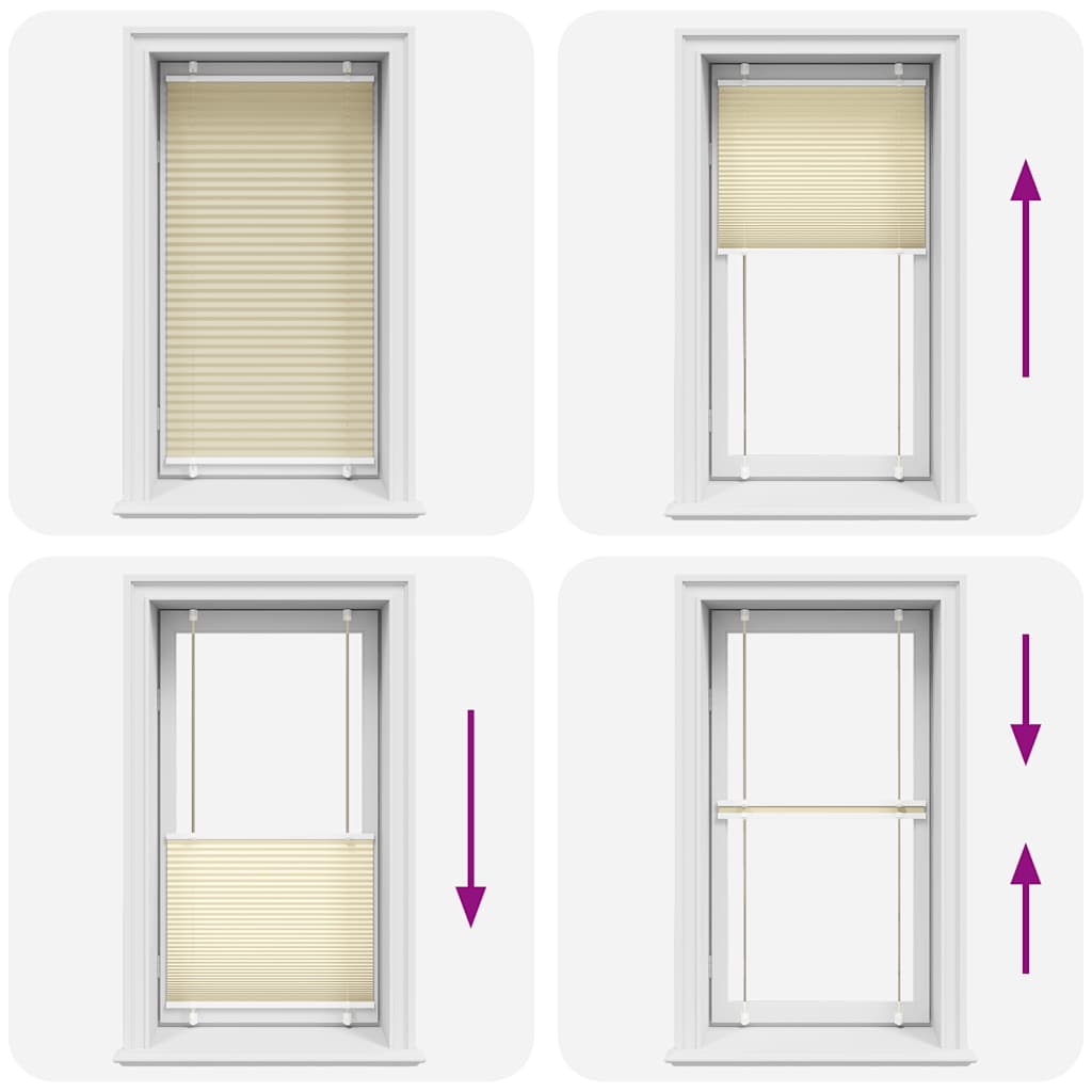 vidaXL Jaluzea plisată Crem 70x150 cm Lățime țesătură 69,4 cm
