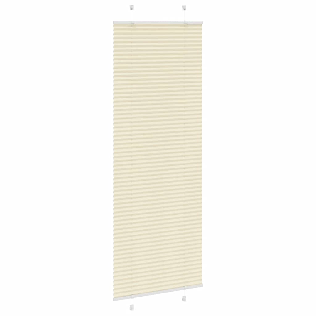 vidaXL Jaluzea plisată Crem 75x200cm Lățime țesătură 74,4 cm