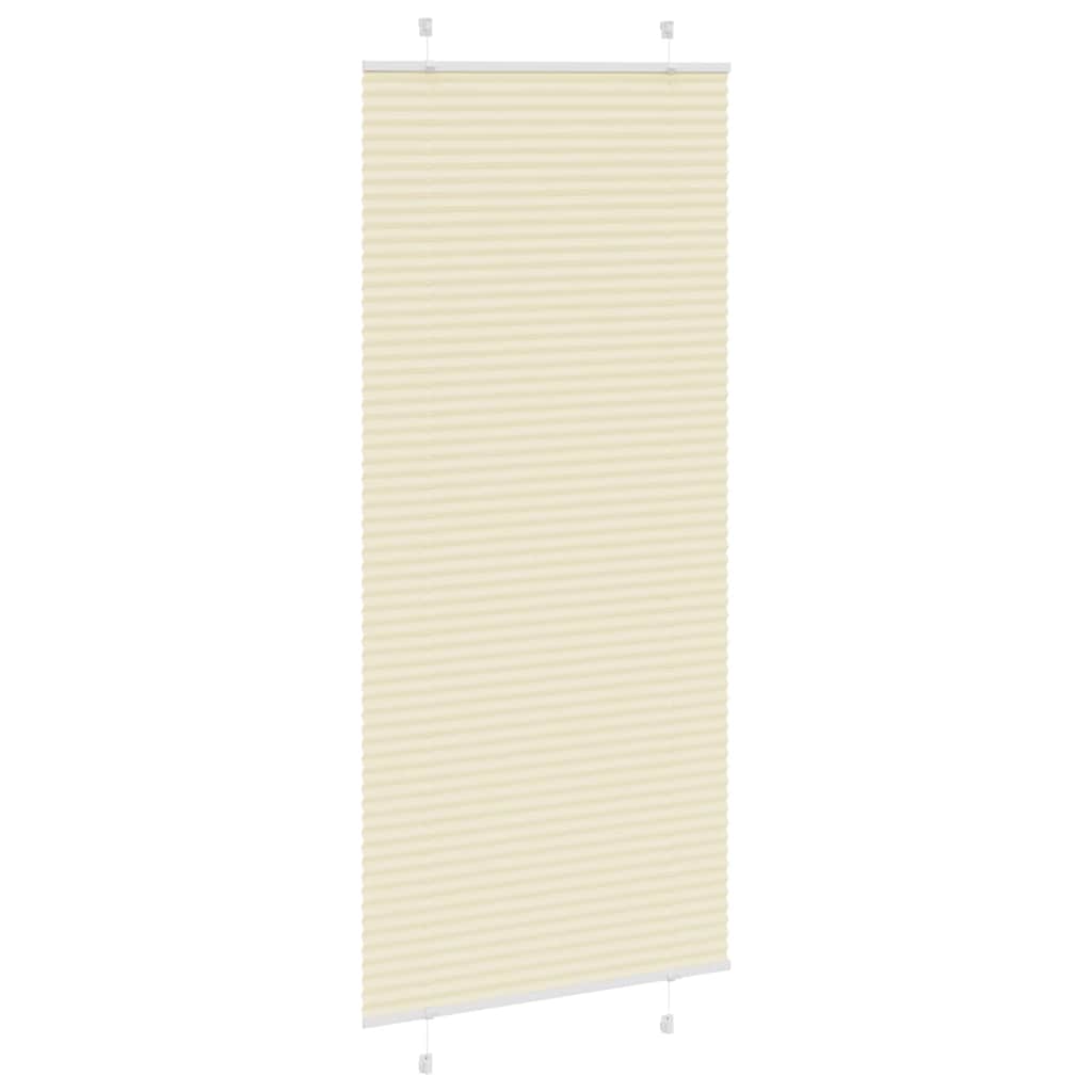 vidaXL Jaluzea plisată Crem 85x200cm Lățime țesătură 84,4 cm