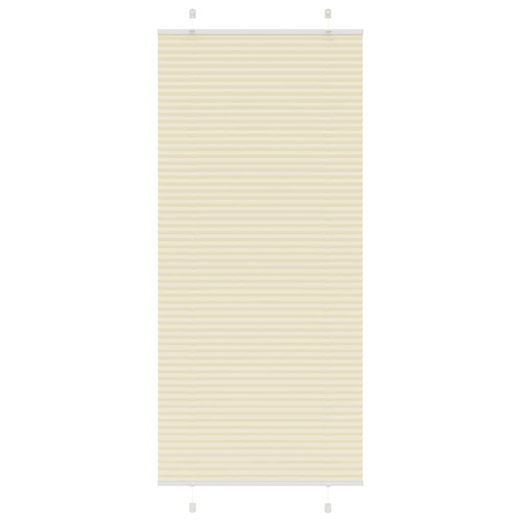 vidaXL Jaluzea plisată Crem 85x200cm Lățime țesătură 84,4 cm