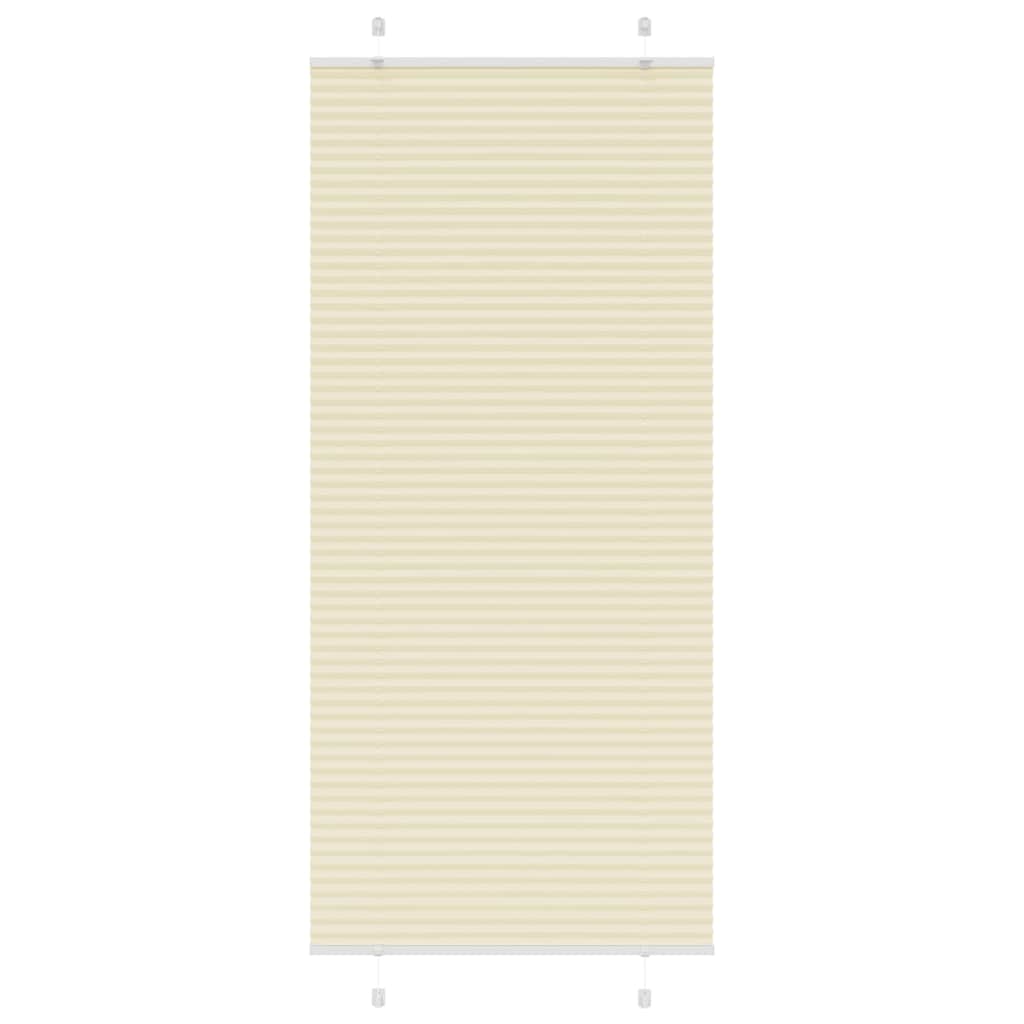 vidaXL Jaluzea plisată Crem 95x200 cm Lățime țesătură 94,4cm