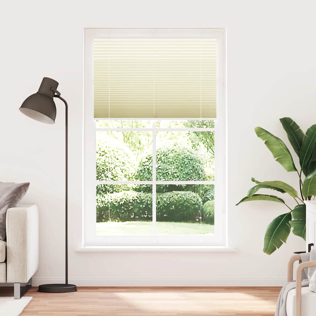 vidaXL Jaluzea plisată Crem 115x200 cm Lățime țesătură 114,4 cm