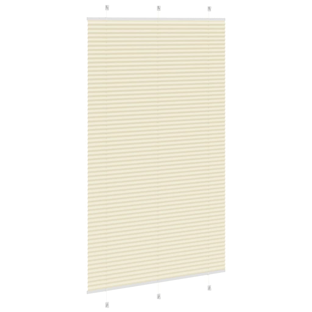 vidaXL Jaluzea plisată Crem 115x200 cm Lățime țesătură 114,4 cm