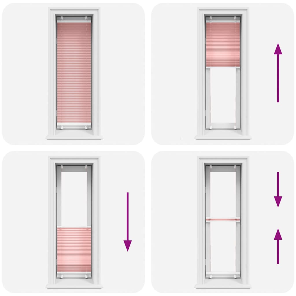 vidaXL Jaluză plisată roz 40x100 cm Lățime țesătură 39,4cm poliester vidaXL Jaluză plisată roz 40x100 cm Lățime țesătură 39,4cm poliester