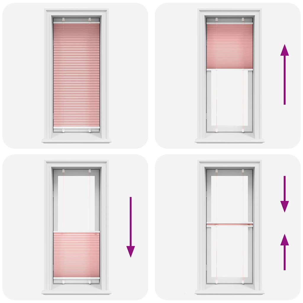 vidaXL Jaluzea plisată roz 65x100 cm Lățime țesătură 64,4cm poliester vidaXL Jaluzea plisată roz 65x100 cm Lățime țesătură 64,4cm poliester
