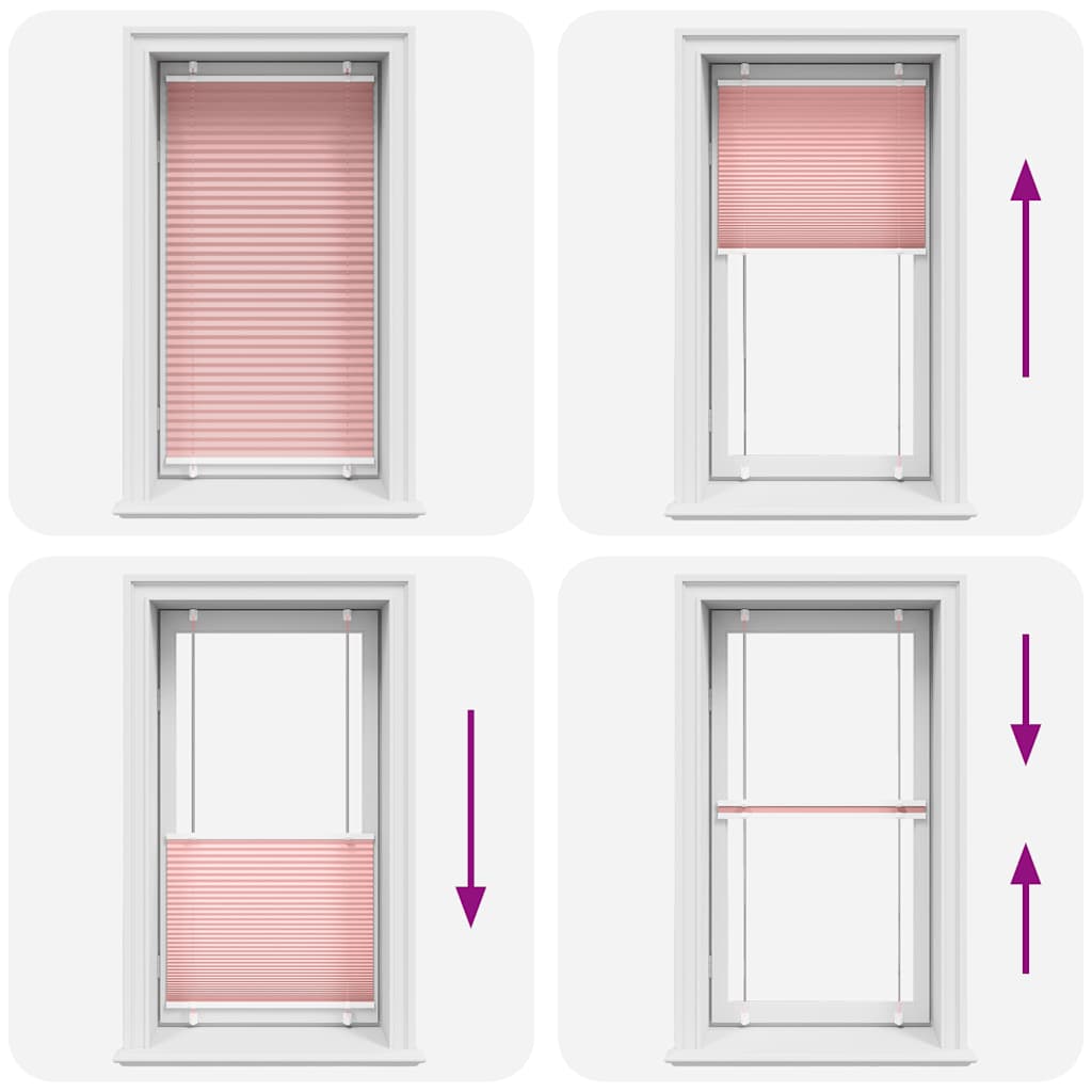 vidaXL Jaluzea plisată roz 70x100 cm Lățime țesătură 69,4cm poliester vidaXL Jaluzea plisată roz 70x100 cm Lățime țesătură 69,4cm poliester