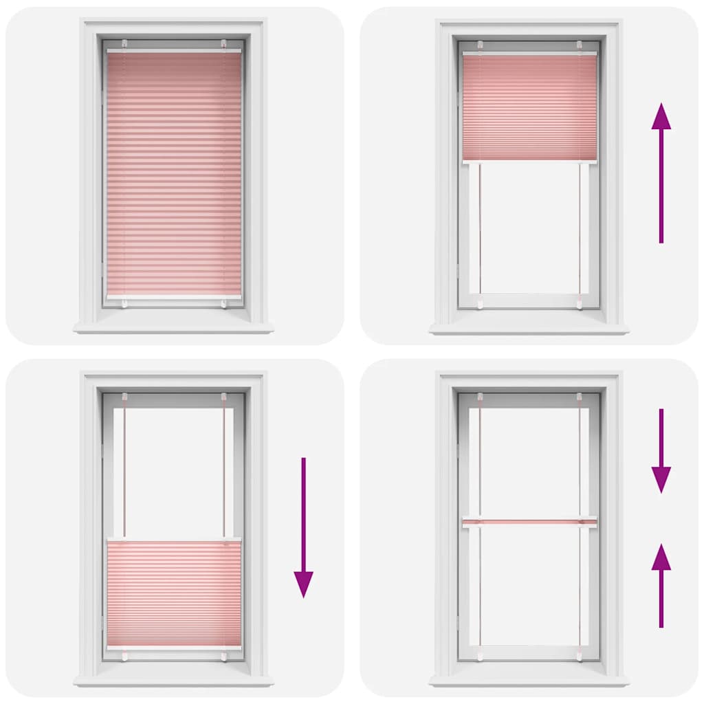 vidaXL Jaluzea plisată roz 75x100cm Lățime țesătură 74,4 cm poliester vidaXL Jaluzea plisată roz 75x100cm Lățime țesătură 74,4 cm poliester