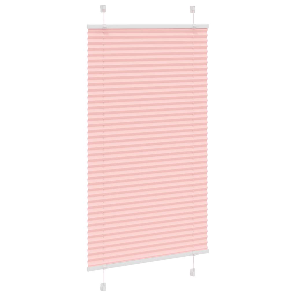 vidaXL Jaluză plisată roz 80x100cm Lățime țesătură 79,4 cm poliester