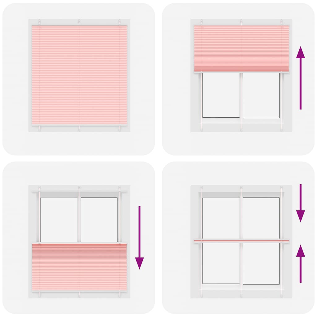vidaXL Jaluzea plisată roz 115x100 cm Lățime țesătură 114,4 cm vidaXL Jaluzea plisată roz 115x100 cm Lățime țesătură 114,4 cm