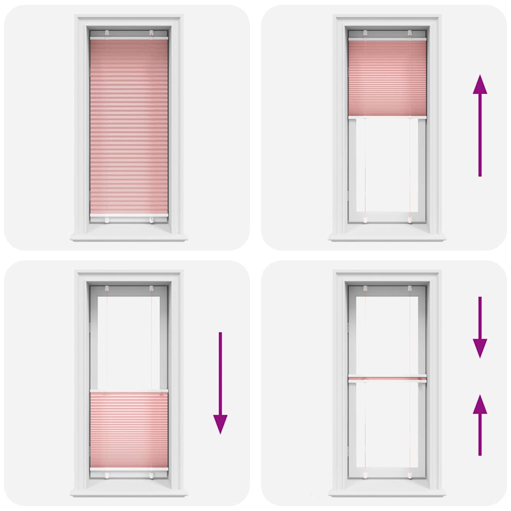vidaXL Jaluzea plisată roz 55x150 cm Lățime țesătură 54,4cm poliester vidaXL Jaluzea plisată roz 55x150 cm Lățime țesătură 54,4cm poliester