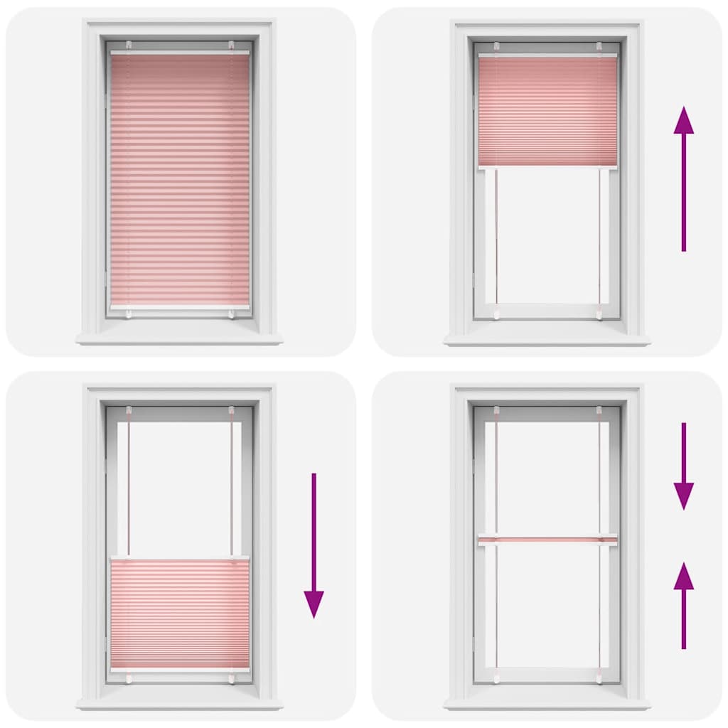 vidaXL Jaluză plisată roz 80x150 cm Lățime țesătură 79,4cm poliester vidaXL Jaluză plisată roz 80x150 cm Lățime țesătură 79,4cm poliester