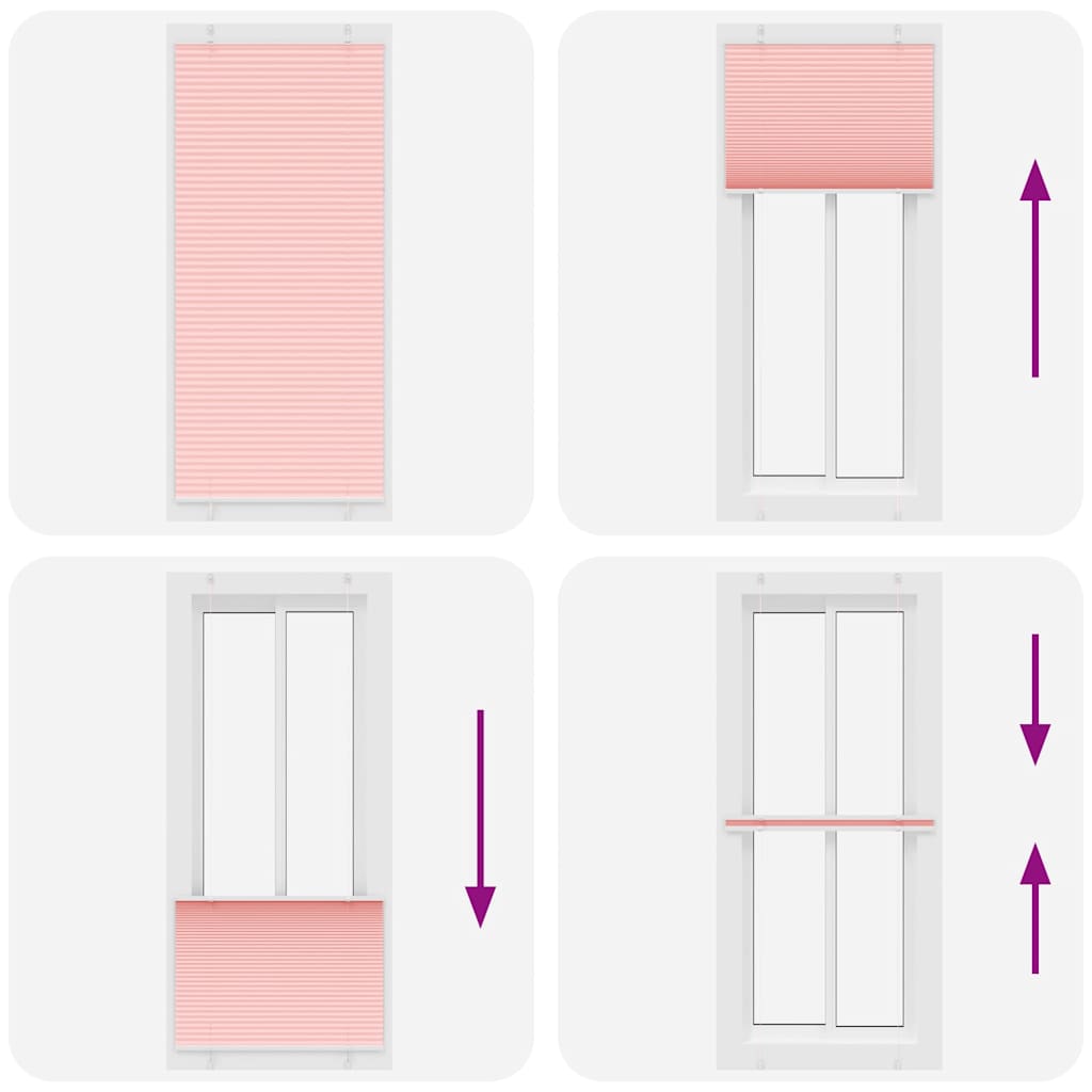 vidaXL Jaluzea plisată roz 90x200 cm Lățime țesătură 89,4cm poliester vidaXL Jaluzea plisată roz 90x200 cm Lățime țesătură 89,4cm poliester