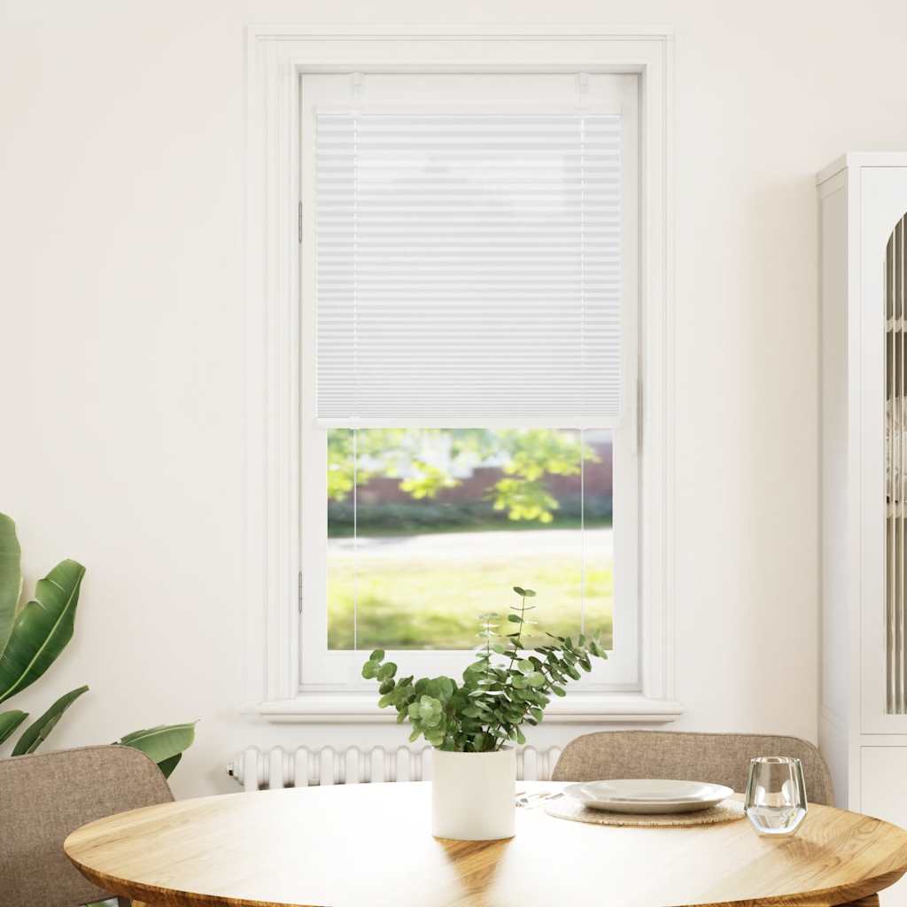 vidaXL Jaluzea plisată alb 65x100 cm Lățime țesătură 64,4cm poliester