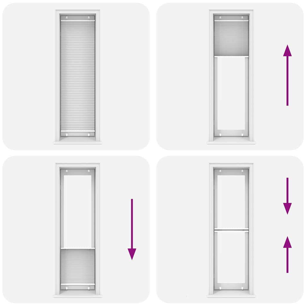 vidaXL Jaluză plisată alb 55x200 cm Lățime țesătură 54,4cm poliester