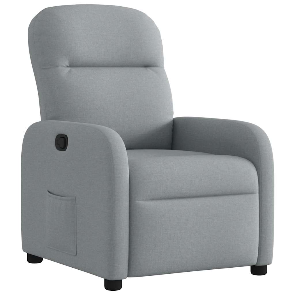 vidaXL Fotoliu rabatabil, gri deschis, material textil