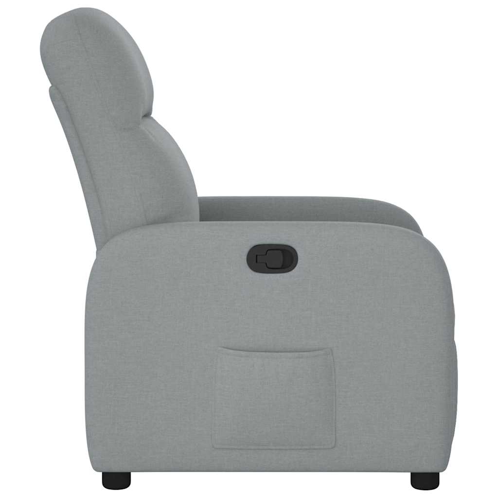 vidaXL Fotoliu rabatabil, gri deschis, material textil