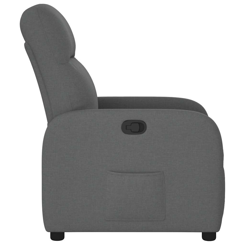 vidaXL Fotoliu rabatabil, gri închis, material textil