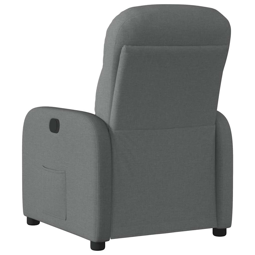 vidaXL Fotoliu rabatabil, gri închis, material textil