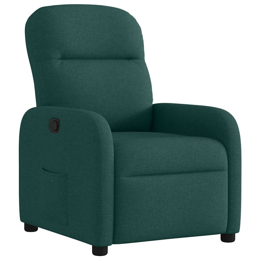 vidaXL Fotoliu rabatabil, verde închis, material textil vidaXL Fotoliu rabatabil, verde închis, material textil