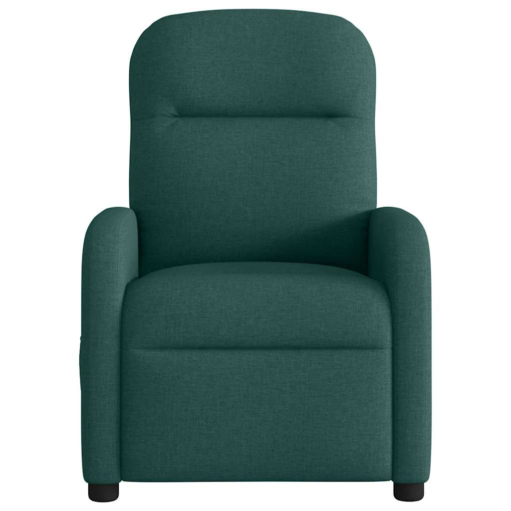 vidaXL Fotoliu rabatabil, verde închis, material textil vidaXL Fotoliu rabatabil, verde închis, material textil