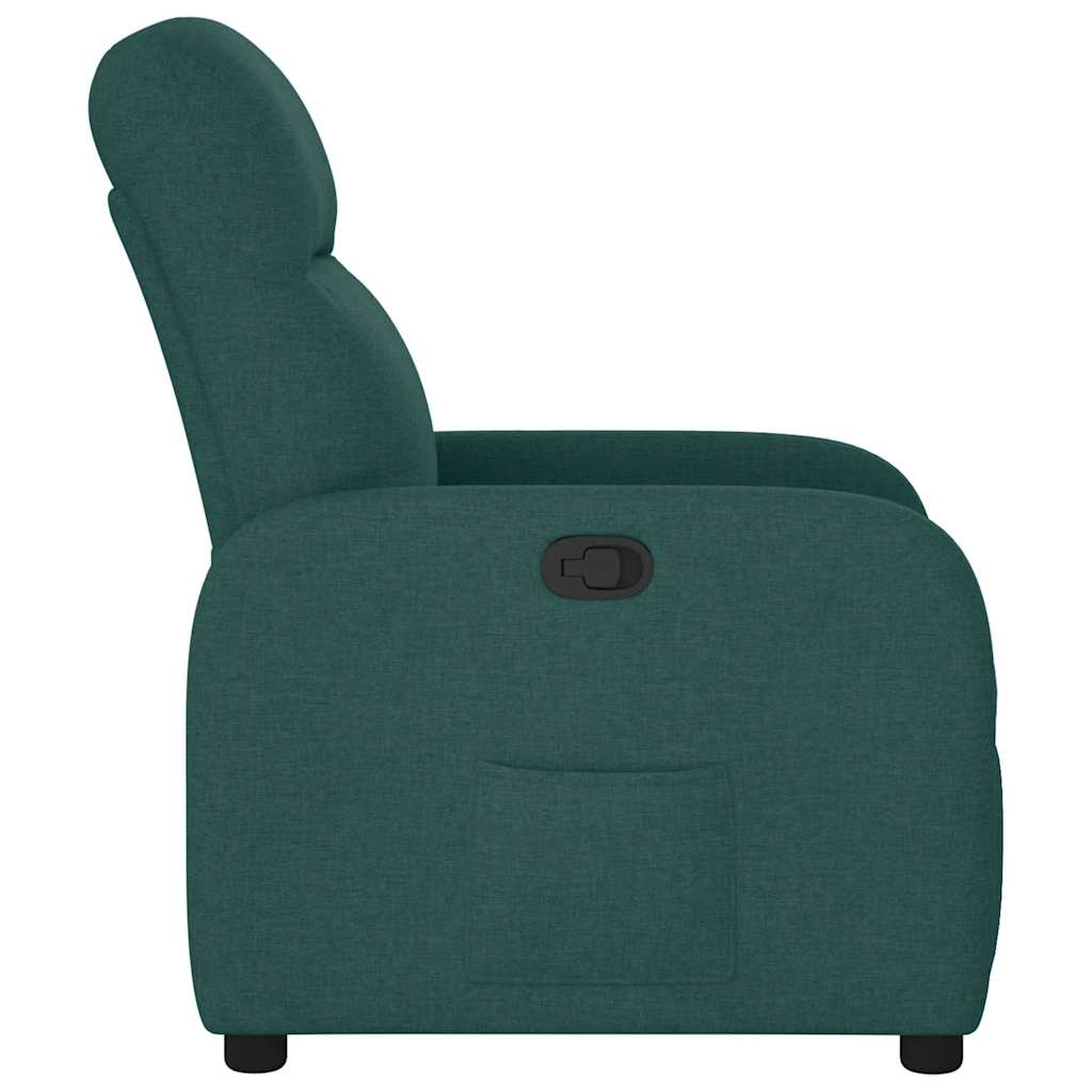 vidaXL Fotoliu rabatabil, verde închis, material textil vidaXL Fotoliu rabatabil, verde închis, material textil