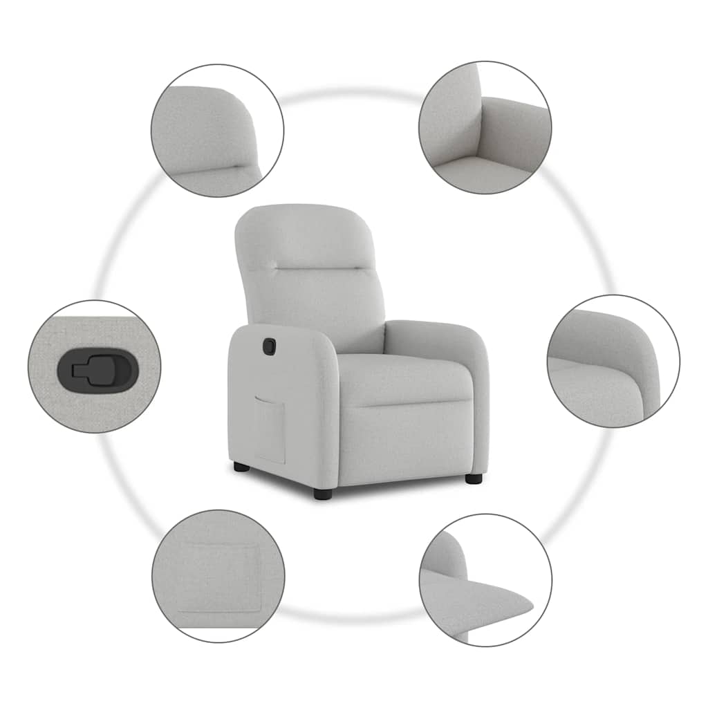 vidaXL Scaun extensibil din stofă gri nor