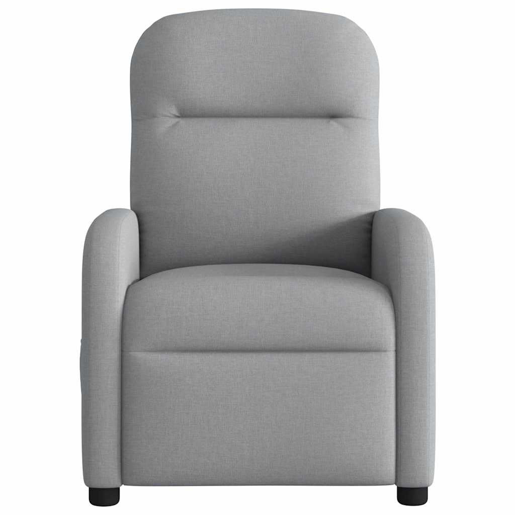 vidaXL Fotoliu de masaj rabatabil, gri deschis, textil