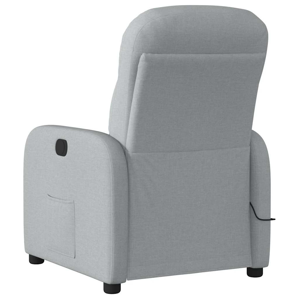 vidaXL Fotoliu de masaj rabatabil, gri deschis, textil