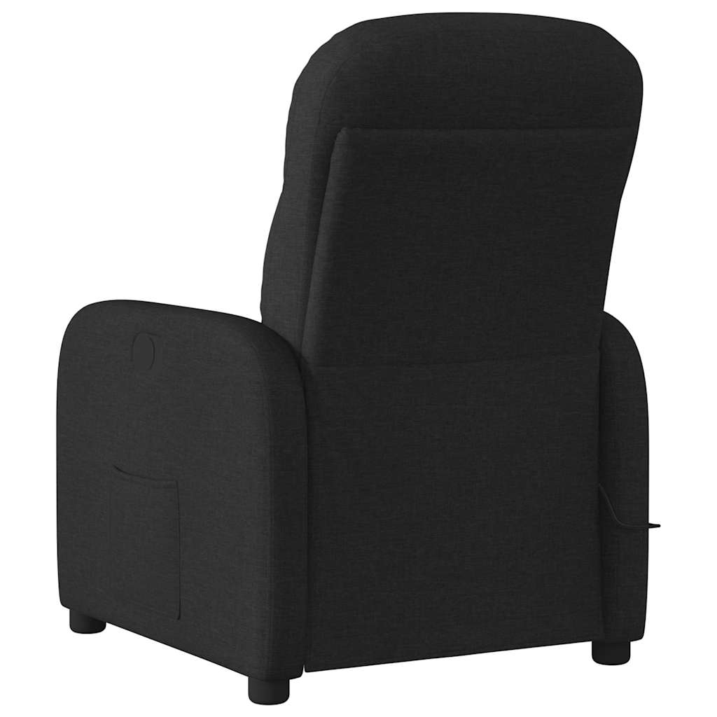 vidaXL Fotoliu de masaj rabatabil, negru, material textil vidaXL Fotoliu de masaj rabatabil, negru, material textil