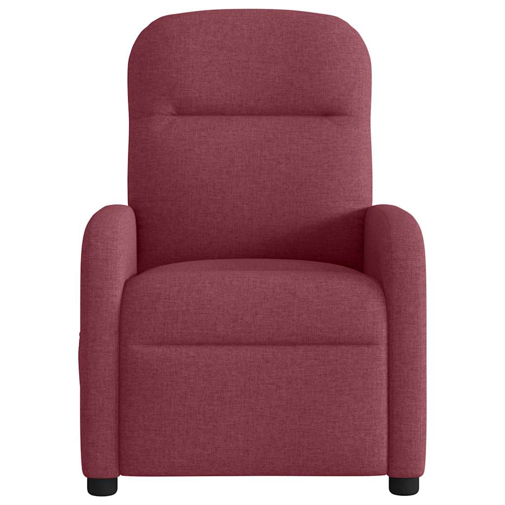 vidaXL Fotoliu de masaj rabatabil, roșu vin, material textil vidaXL Fotoliu de masaj rabatabil, roșu vin, material textil