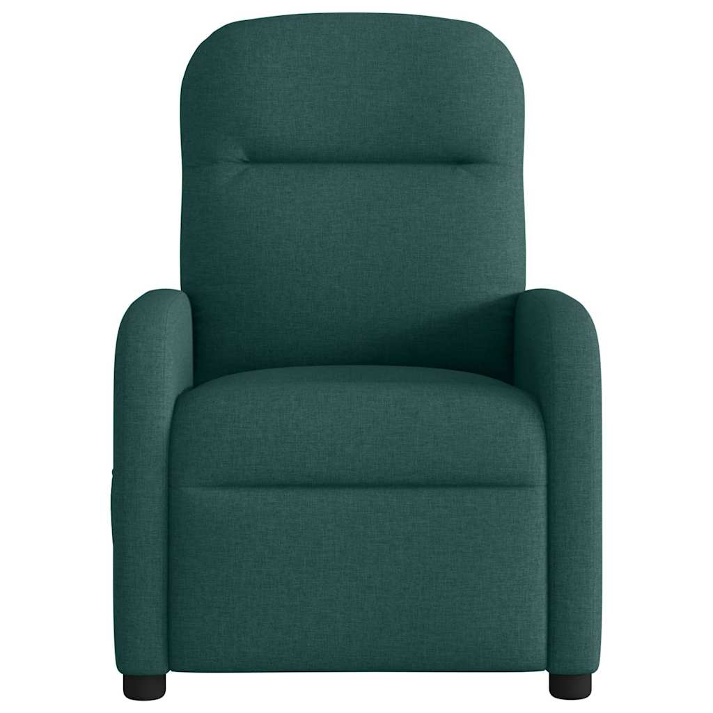 vidaXL Fotoliu de masaj rabatabil, verde închis, material textil vidaXL Fotoliu de masaj rabatabil, verde închis, material textil