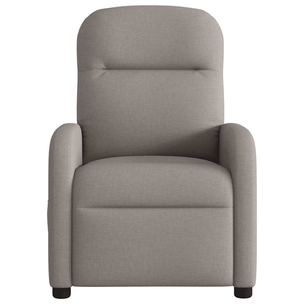 vidaXL Fotoliu de masaj rabatabil, gri taupe, material textil
