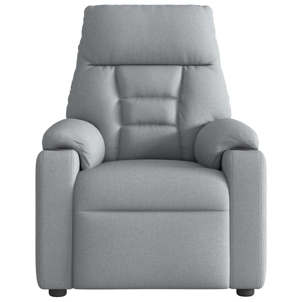vidaXL Fotoliu rabatabil, gri deschis, material textil
