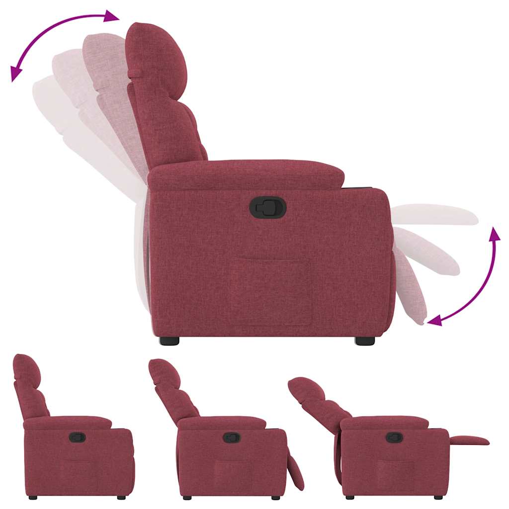 vidaXL Fotoliu rabatabil, roșu vin, material textil vidaXL Fotoliu rabatabil, roșu vin, material textil