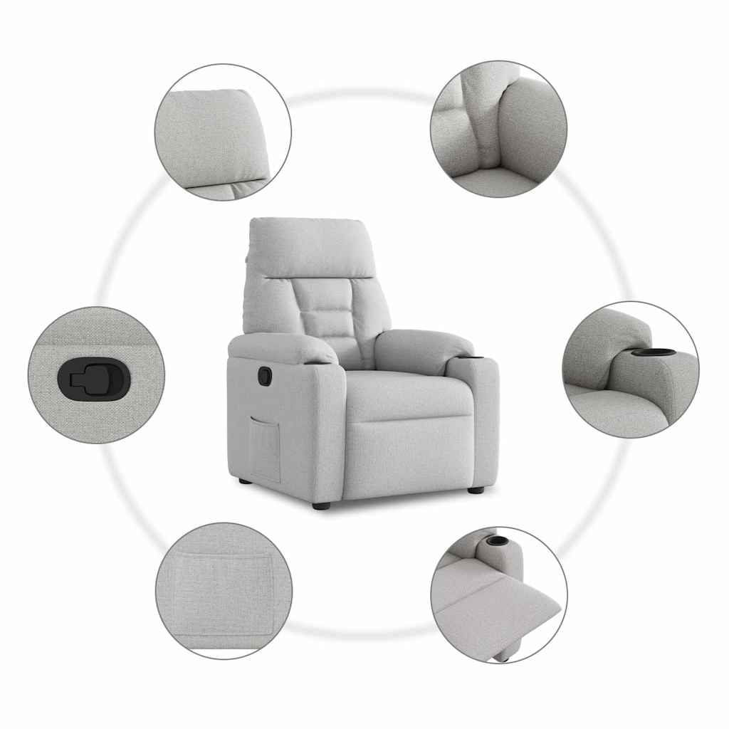 vidaXL Scaun extensibil din stofă gri nor vidaXL Scaun extensibil din stofă gri nor