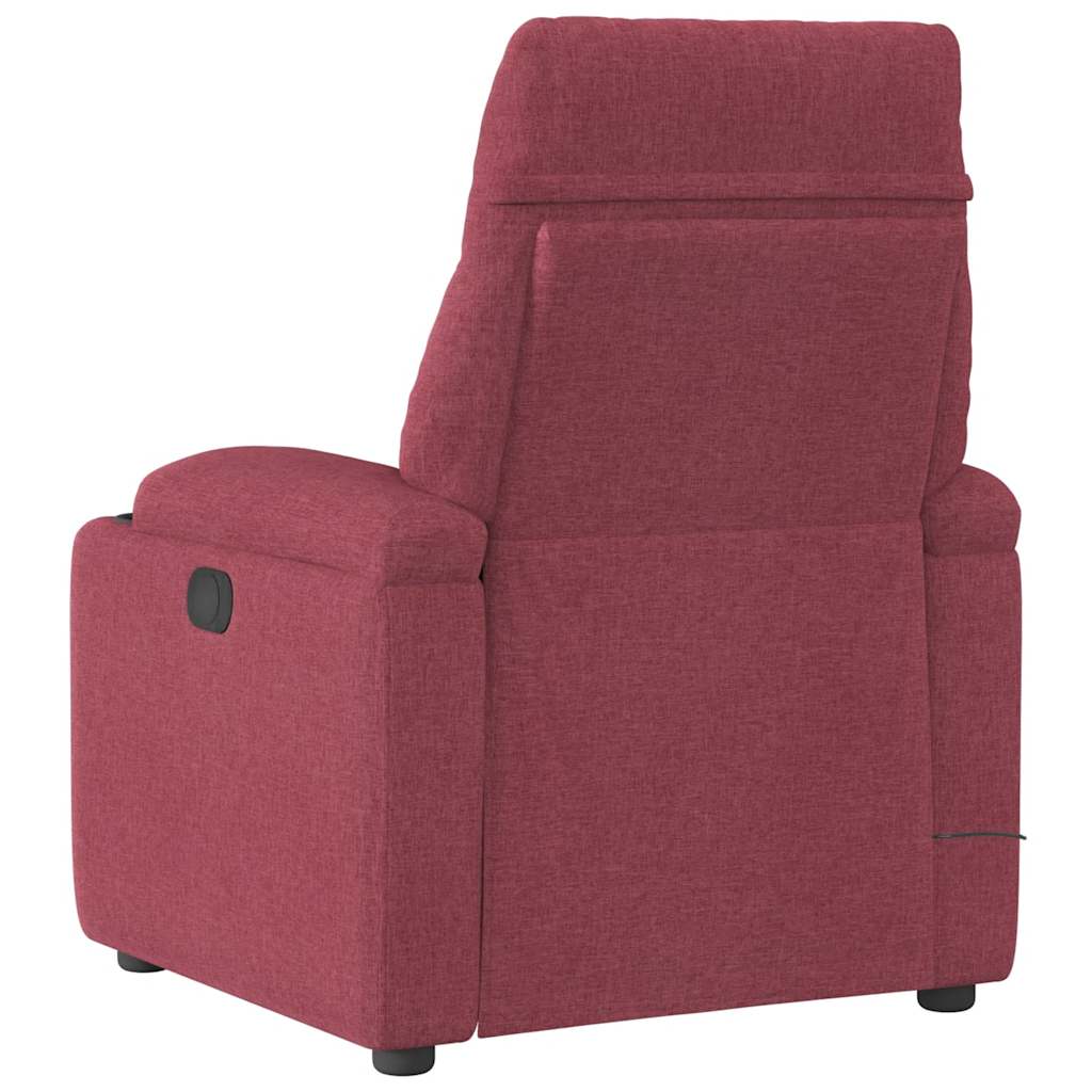 vidaXL Fotoliu de masaj rabatabil, roșu vin, material textil vidaXL Fotoliu de masaj rabatabil, roșu vin, material textil