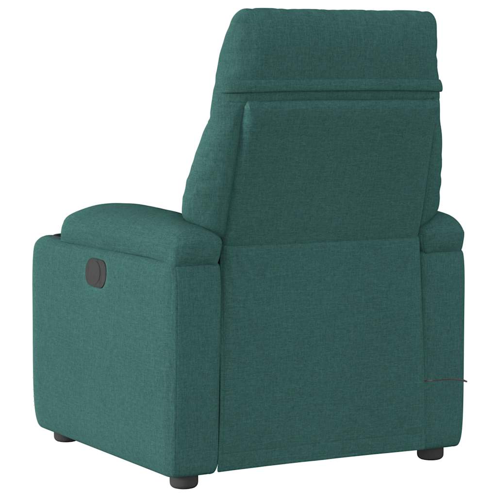 vidaXL Fotoliu de masaj rabatabil, verde închis, material textil vidaXL Fotoliu de masaj rabatabil, verde închis, material textil