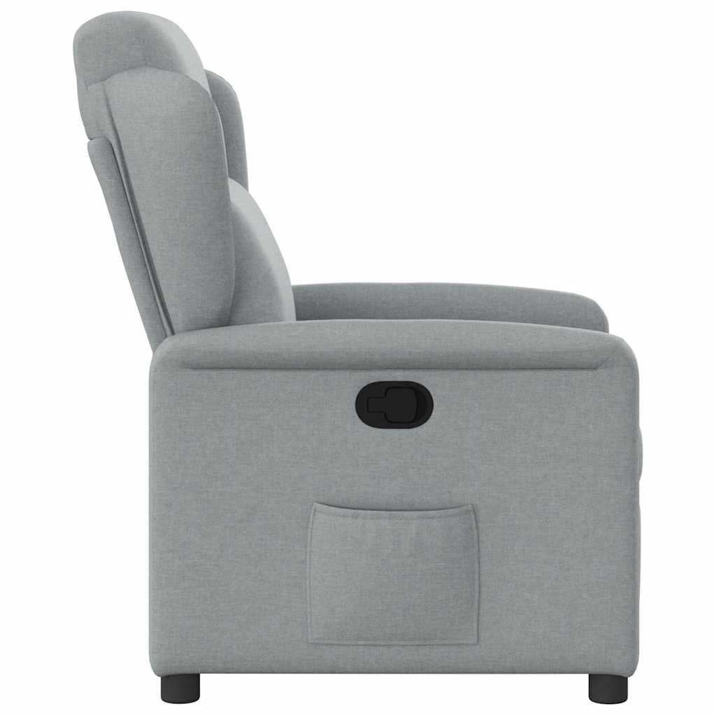 vidaXL Fotoliu rabatabil, gri deschis, material textil