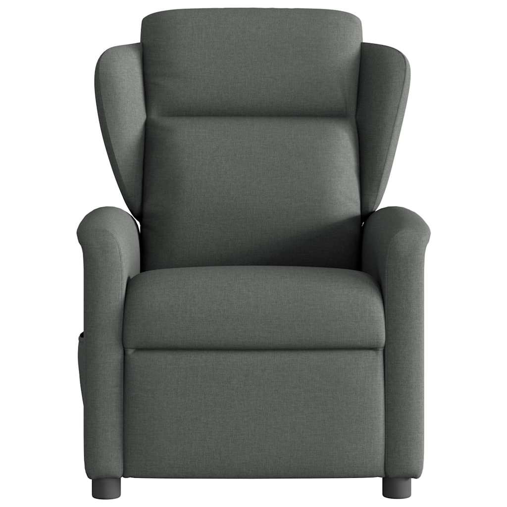 vidaXL Fotoliu rabatabil, gri închis, material textil
