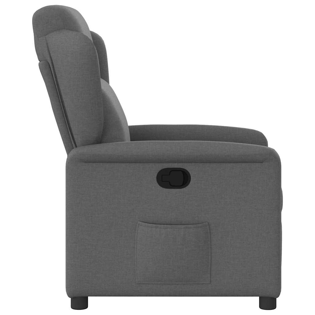 vidaXL Fotoliu rabatabil, gri închis, material textil
