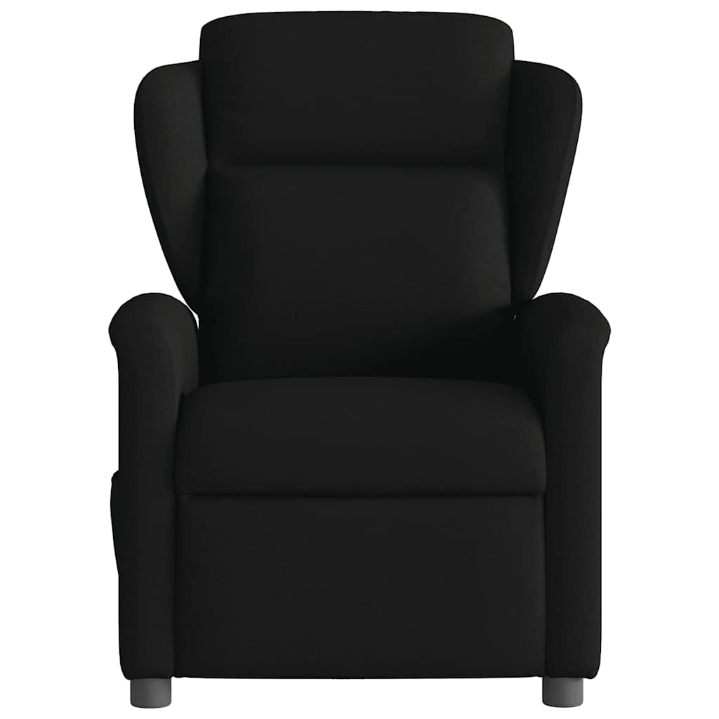vidaXL Fotoliu rabatabil, negru, material textil vidaXL Fotoliu rabatabil, negru, material textil