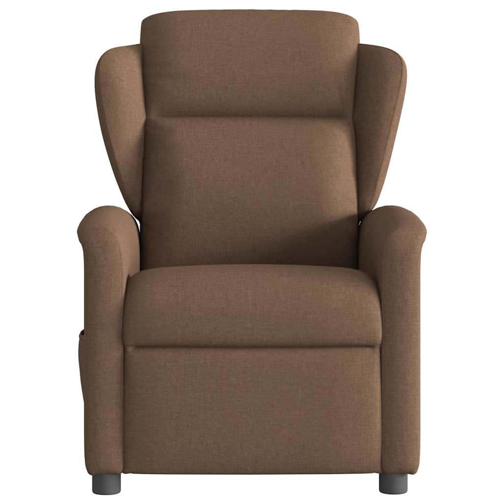 vidaXL Fotoliu rabatabil, maro, material textil