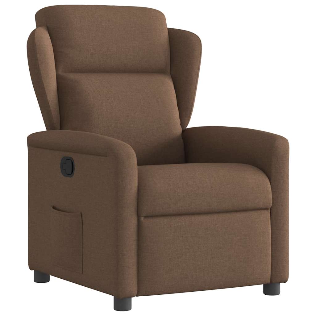 vidaXL Fotoliu rabatabil, maro, material textil