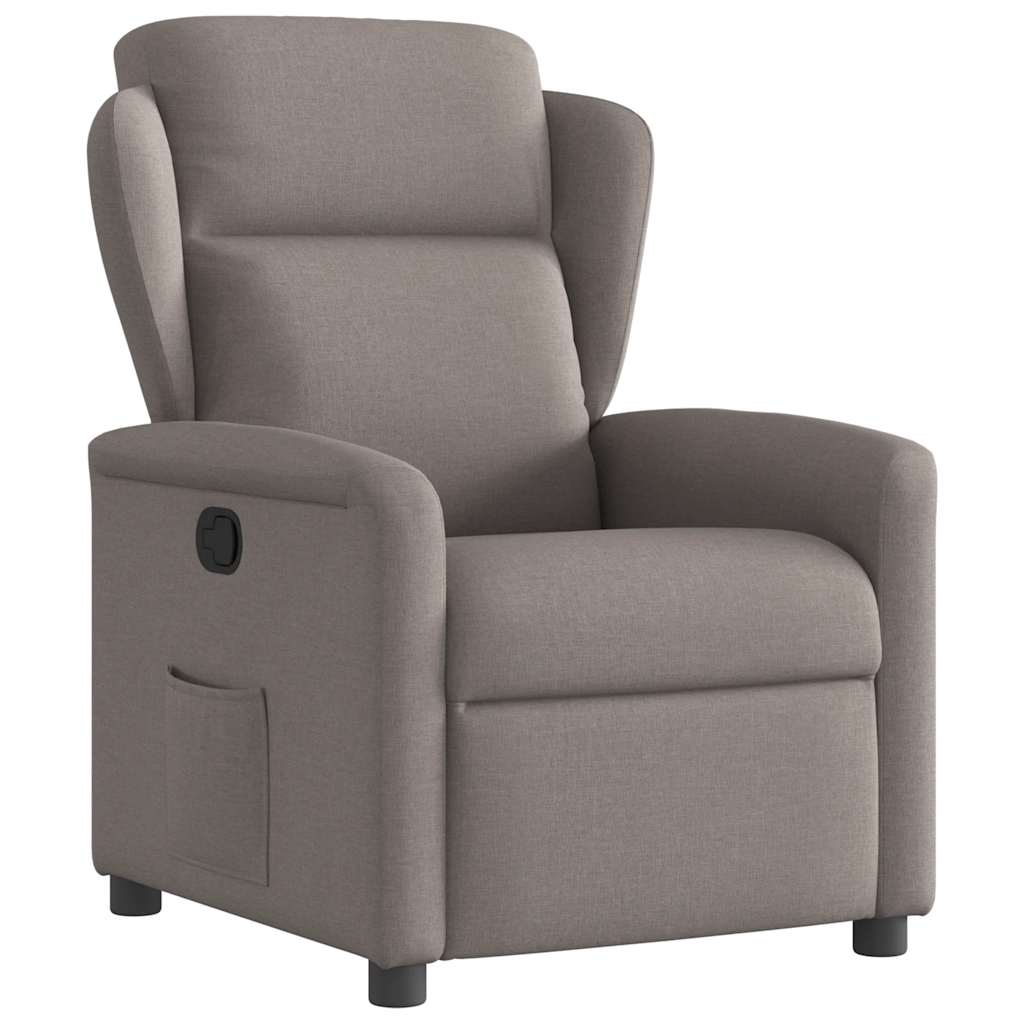 vidaXL Fotoliu rabatabil, gri taupe, material textil