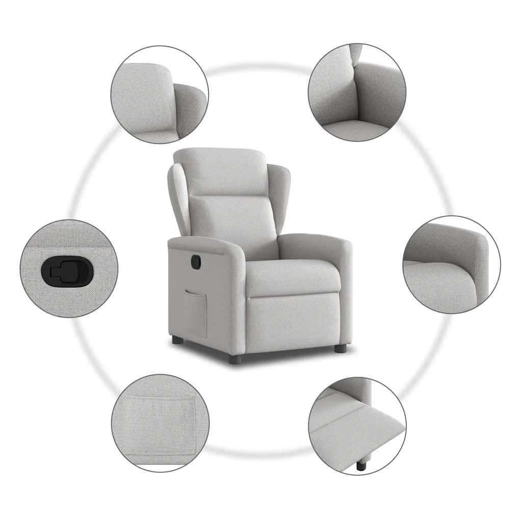 vidaXL Scaun extensibil din stofă gri nor