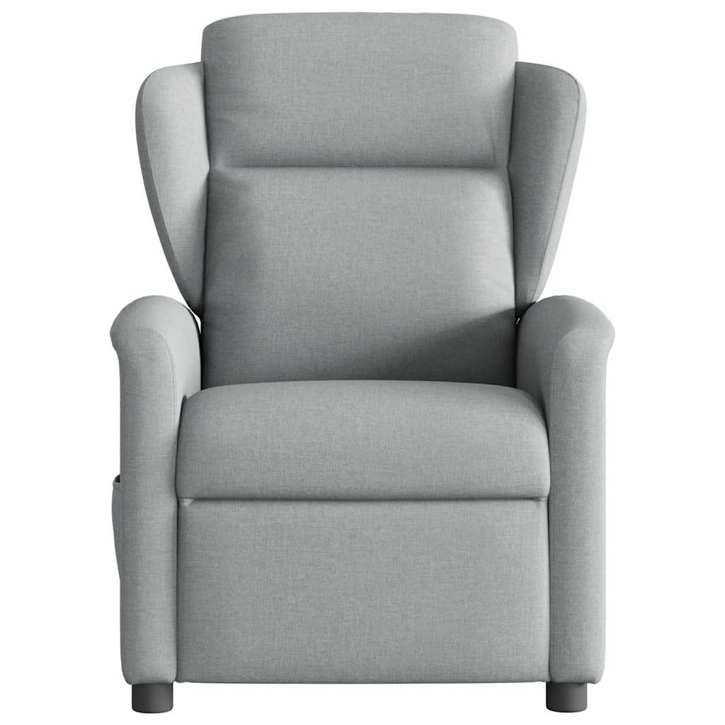 vidaXL Fotoliu de masaj rabatabil, gri deschis, textil