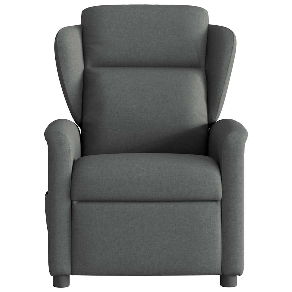 vidaXL Fotoliu de masaj rabatabil, gri închis, material textil vidaXL Fotoliu de masaj rabatabil, gri închis, material textil