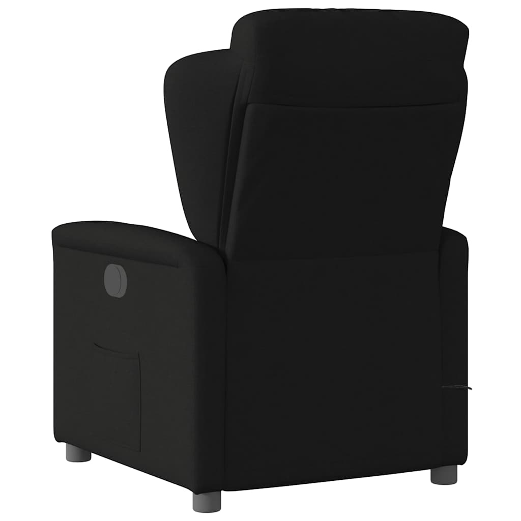 vidaXL Fotoliu de masaj rabatabil, negru, material textil