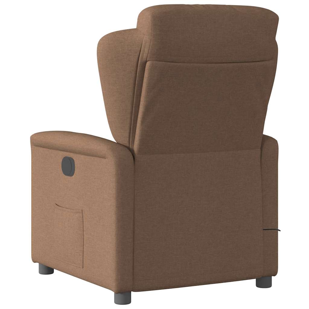 vidaXL Fotoliu de masaj rabatabil, maro, material textil