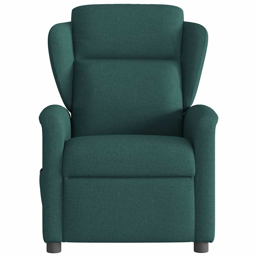 vidaXL Fotoliu de masaj rabatabil, verde închis, material textil vidaXL Fotoliu de masaj rabatabil, verde închis, material textil